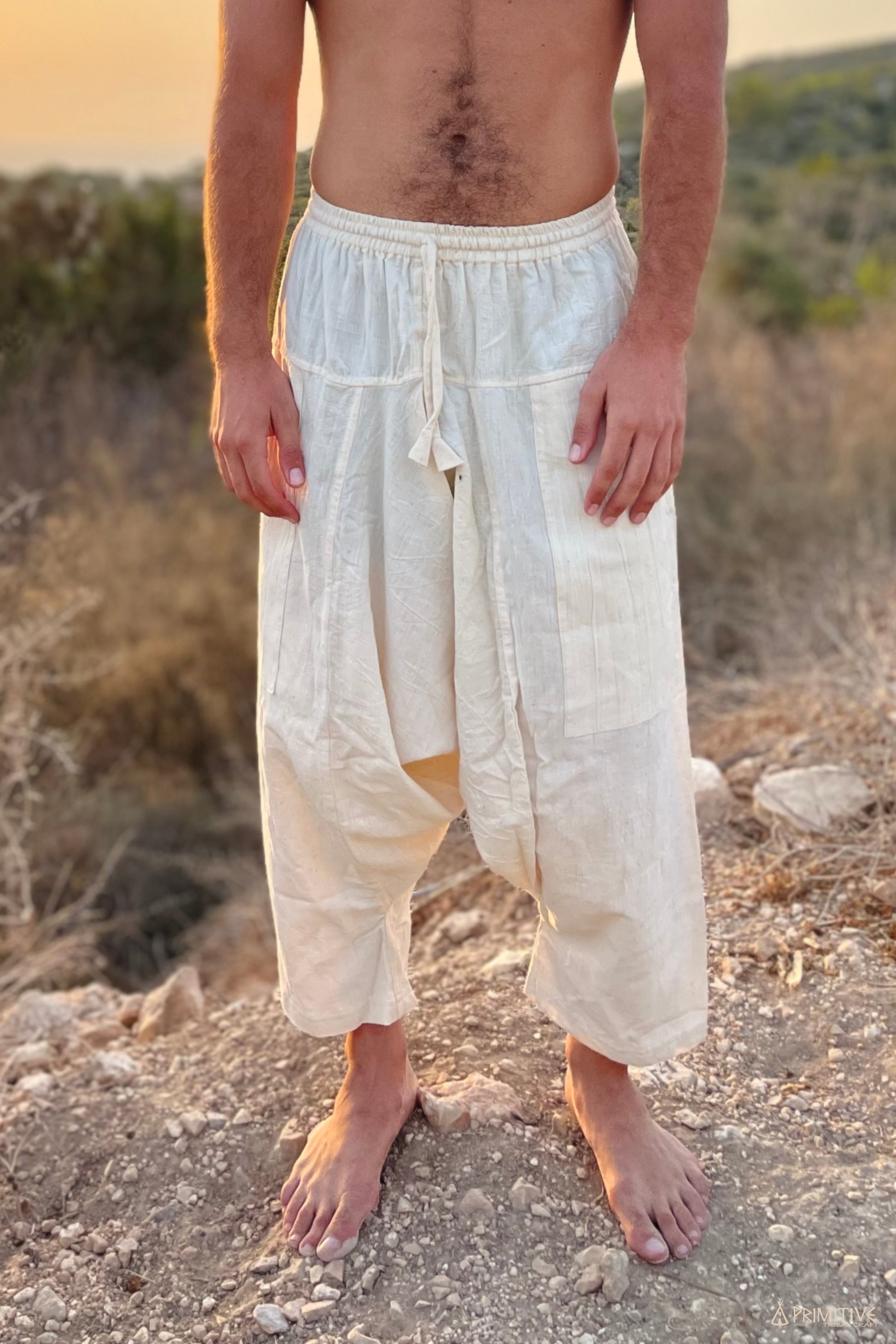 3/4 Harem Pants ⋙ Handwoven Khadi Cotton – Primitive Tribal Craft